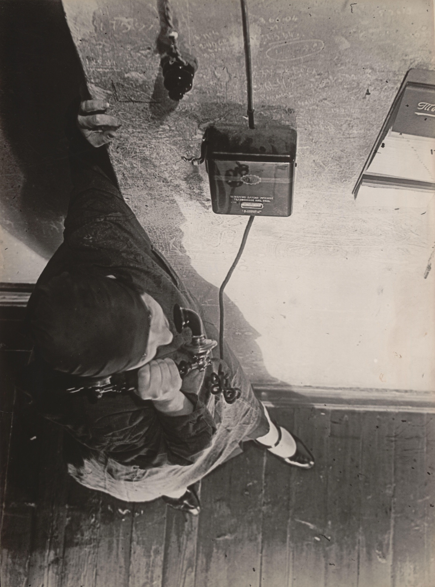 Aleksandr Rodchenko, At the Telephone, 1928 — name the camera position; then name what it does to you