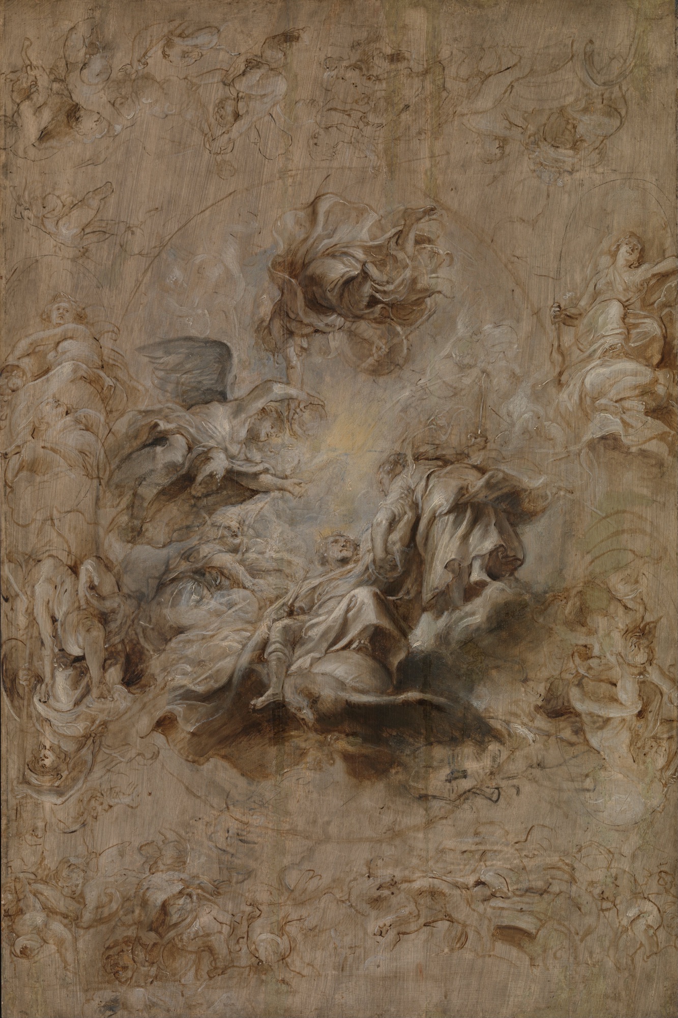 Peter Paul Rubens, sketch for the Banqueting House ceiling, c. 1630 — a plan another hand could paint from