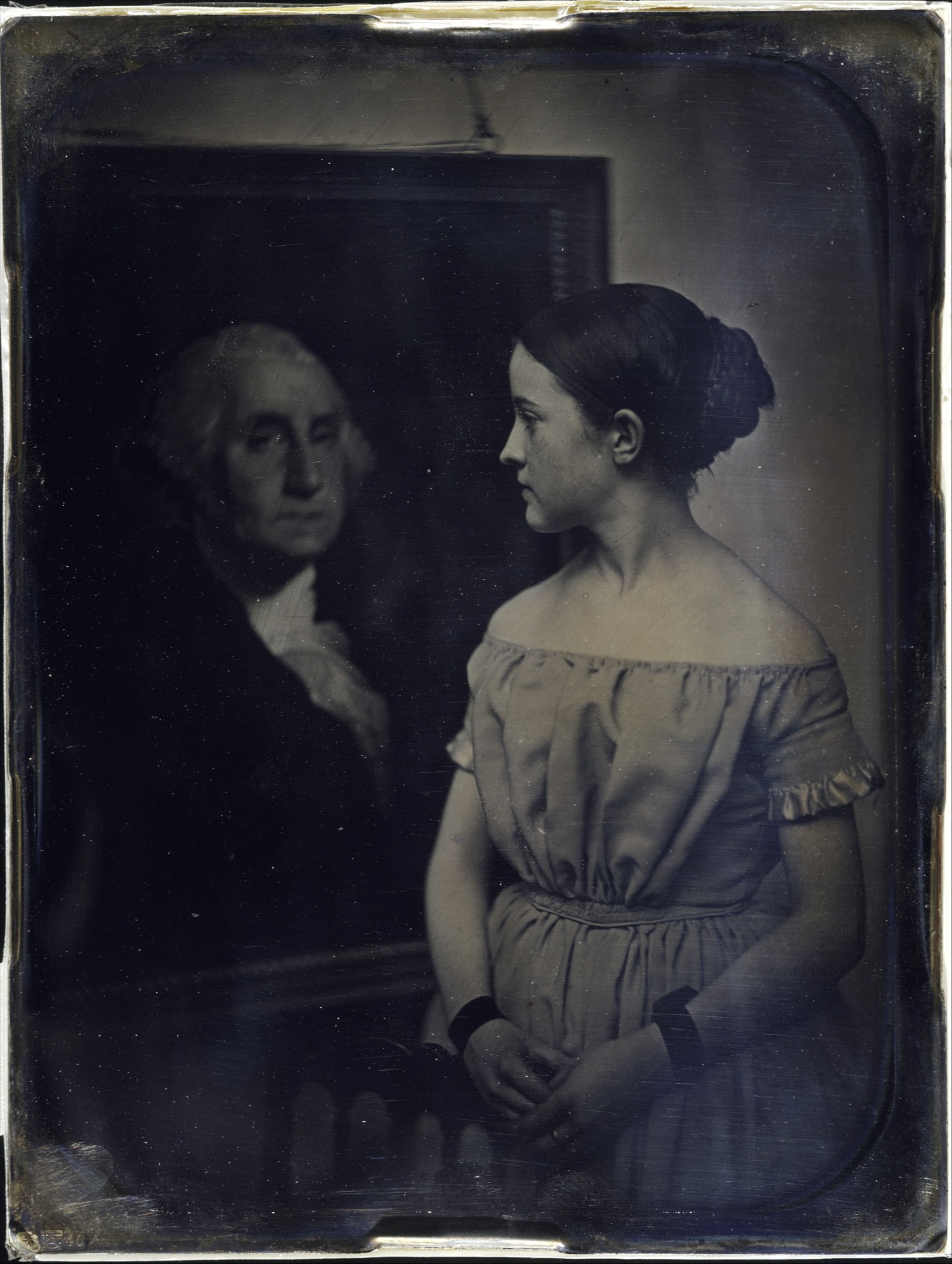 Southworth & Hawes, Girl with Portrait of George Washington, c. 1850