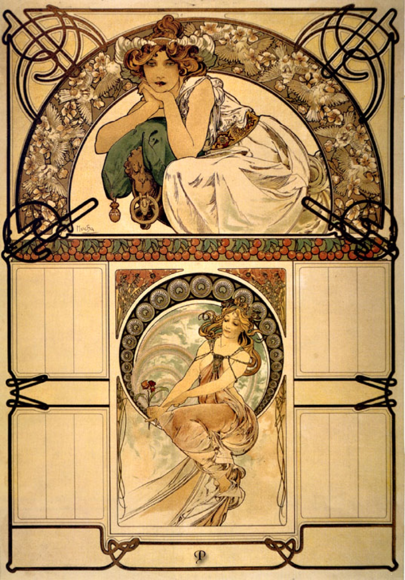 Alphonse Mucha, Calendar of Cherry Blossom, 1898