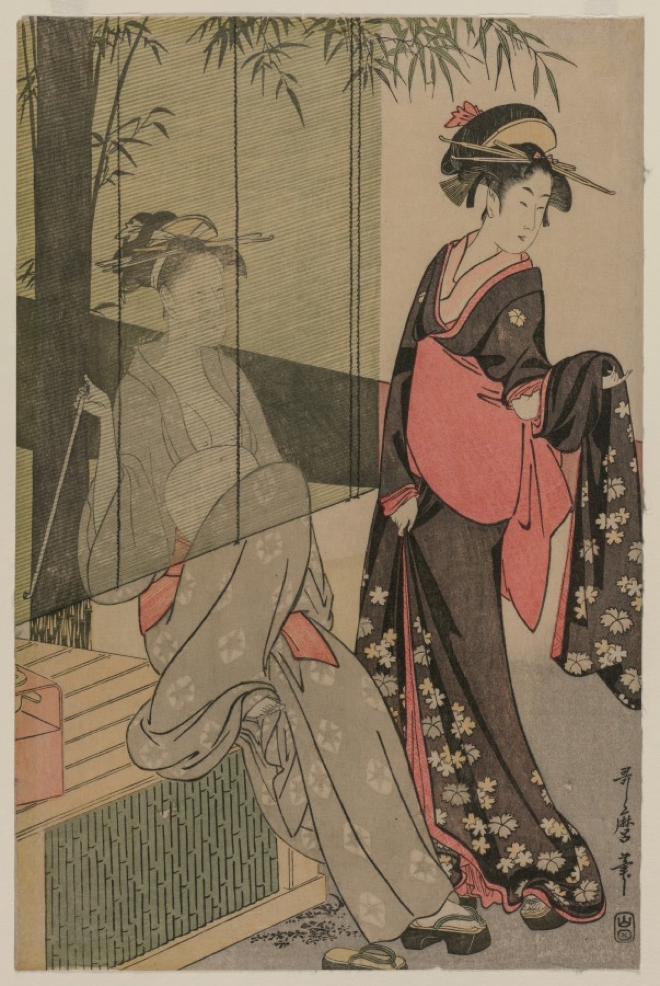 Kitagawa Utamaro, Two Women by a Bamboo Blind, c. 1797