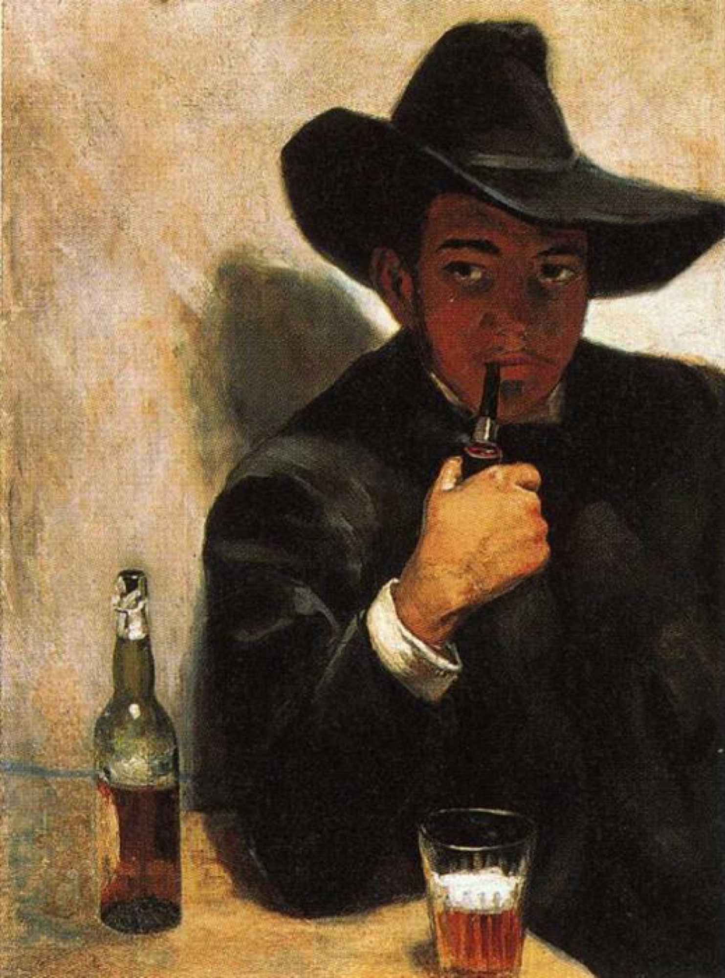 Diego Rivera, Self-Portrait, 1907 — the maker examining himself